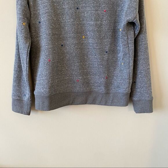 Anthropologie "Current Air" Polka Dot Heather Grey Sweatshirt (XS) - Picture 6 of 9